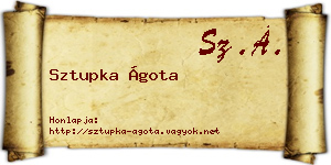 Sztupka Ágota névjegykártya